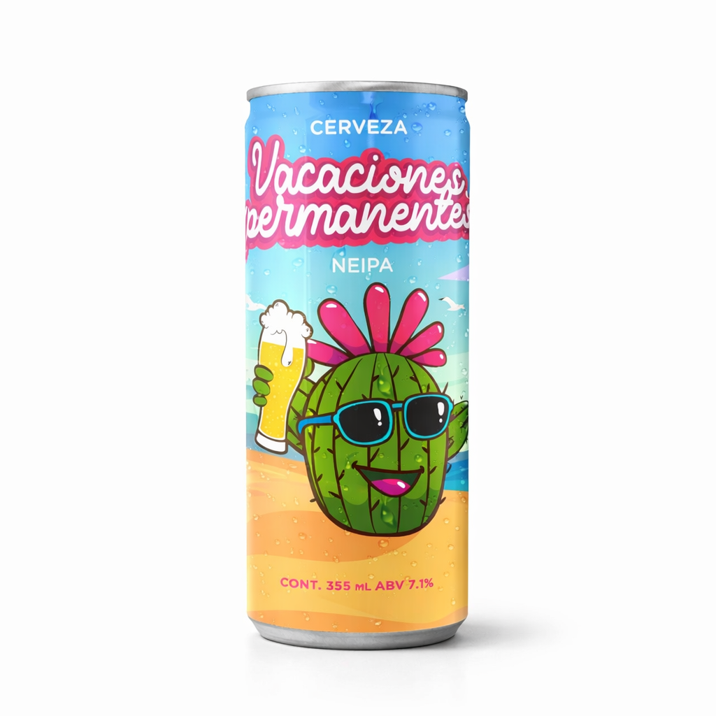 24 PACK CERVEZA VACACIONES PERMANENTES NEIPA LATA 355 ML